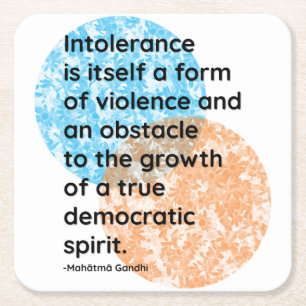 Dessous-de-verre Carré En Papier Citations démocratiques du Mahatma Gandhi