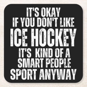 Dessous-de-verre Carré En Papier Citations drôles de HOCKEY SUR GLACE