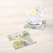 Dessous-de-verre Carré En Papier Citron (En situation)