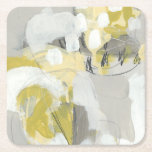 Dessous-de-verre Carré En Papier Citron<br><div class="desc">Citron Mist III par Juin Erica Vess. Comprend des tons jaune et gris pour créer un design abstrait.</div>