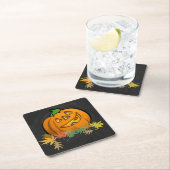 Dessous-de-verre Carré En Papier Citrouille Animaux éffrayants (En situation)