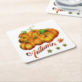 Dessous-de-verre Carré En Papier Citrouille d'automne (Incliné)