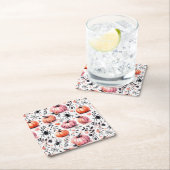 Dessous-de-verre Carré En Papier Citrouille Helloween (En situation)