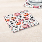 Dessous-de-verre Carré En Papier Citrouille Helloween (Incliné)