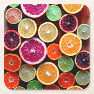 Dessous-de-verre Carré En Papier Citrus Dream Lemon Lime Orange Fruits