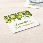 Dessous-de-verre Carré En Papier Citrus Squeeze principal Sweetie Baby shower citro (Incliné)