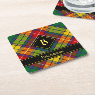 Dessous-de-verre Carré En Papier Clan Buchanan Tartan