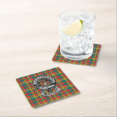 Dessous-de-verre Carré En Papier Clan Buchanan Tartan & Crest (En situation)