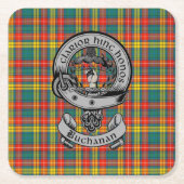 Dessous-de-verre Carré En Papier Clan Buchanan Tartan & Crest (Devant)