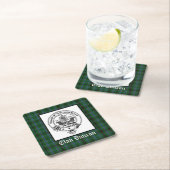 Dessous-de-verre Carré En Papier Clan Duncan Crest Badge et Tartan (En situation)