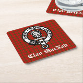 Dessous-de-verre Carré En Papier Clan MacNab Crest Badge et Tartan (Incliné)