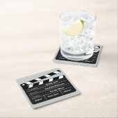 Dessous-de-verre Carré En Papier Clapperboard (personnalisable) (En situation)