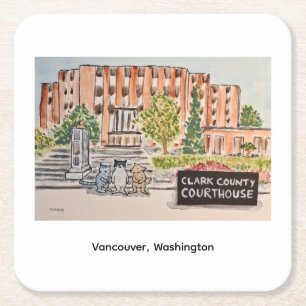 Dessous-de-verre Carré En Papier Clark County Courthouse Dessous de Verre