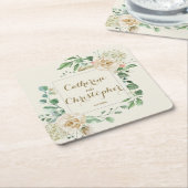 Dessous-de-verre Carré En Papier Classic Automne Boho hiver Mariage Floral (Incliné)