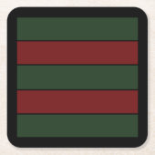 Dessous-de-verre Carré En Papier Classique Grille Verte Et Rouge De Noël (Devant)