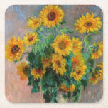Dessous-de-verre Carré En Papier Claude Monet - Bouquet de tournesols<br><div class="desc">Bouquet de tournesols / Bouquet de tournois - Claude Monet,  Huile sur toile,  1881</div>