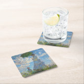 Dessous-de-verre Carré En Papier Claude Monet - La Promenade, Femme avec un Parasol (En situation)