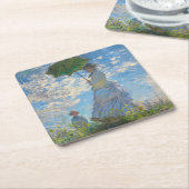 Dessous-de-verre Carré En Papier Claude Monet - La Promenade, Femme avec un Parasol (Incliné)