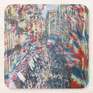 Dessous-de-verre Carré En Papier Claude Monet - La Rue Montorgueil - Paris