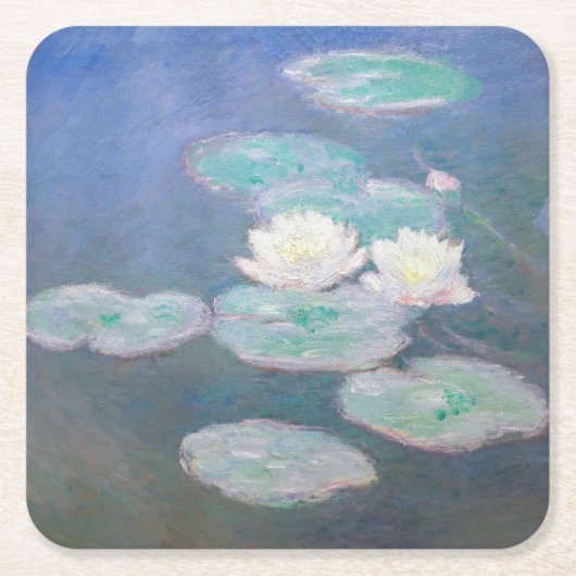 Dessous-de-verre Carré En Papier Claude Monet - Lys à eau, effet du soir (Devant)