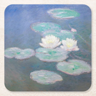 Dessous-de-verre Carré En Papier Claude Monet - Nymphéas, Effet du soir