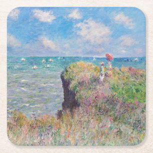 Dessous-de-verre Carré En Papier Claude Monet - Promenade Cliff à Pourville