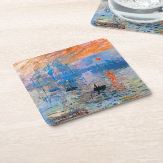 Dessous-de-verre Carré En Papier Claude Monet Sunrise (Incliné)