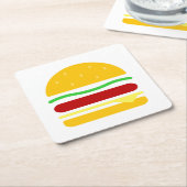 Dessous-de-verre Carré En Papier Clipart Burger (Incliné)