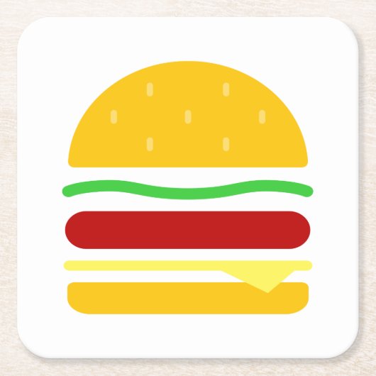 Dessous-de-verre Carré En Papier Clipart Burger (Devant)