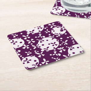 Dessous-de-verre Carré En Papier Cloche de Noël Violette Motif de Fêtes