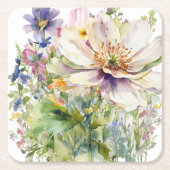 Dessous-de-verre Carré En Papier Clock (Devant)