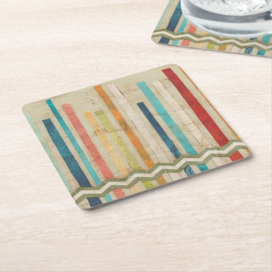 Dessous-de-verre Carré En Papier Clôtures papier 2-up IV (Incliné)