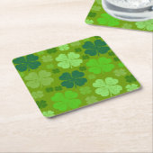 Dessous-de-verre Carré En Papier Clovers verts, Lucky Clovers, Saint Patrick's Day (Incliné)