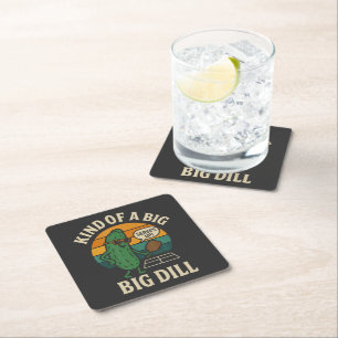 Dessous-de-verre Carré En Papier Club de pickleball social drôle Big Dill