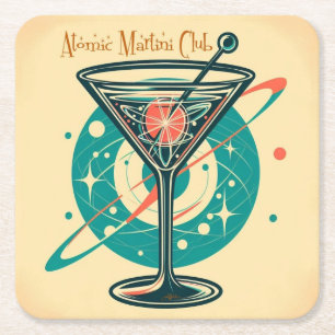 Dessous-de-verre Carré En Papier Club Martini atomique