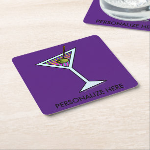 DESSOUS-DE-VERRE CARRÉ EN PAPIER COASTERS - DESIGN MARTINI