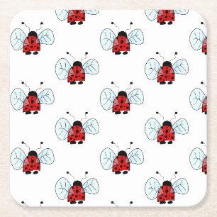 Dessous-de-verre Carré En Papier Coccinelle