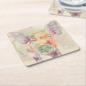 Dessous-de-verre Carré En Papier Cochon de collier de la ferme (Incliné)