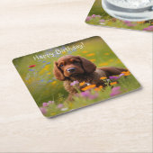 Dessous-de-verre Carré En Papier Cocker Spaniel  (Incliné)