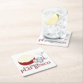 Dessous-de-verre Carré En Papier Cocktail Bunco Popcorn (En situation)