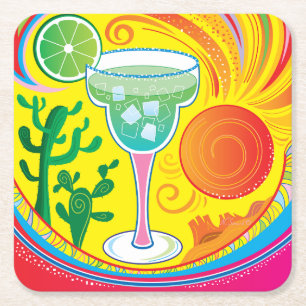 Dessous-de-verre Carré En Papier Cocktail Coloré