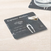 Dessous-de-verre Carré En Papier Cocktail Espresso Martini (Incliné)