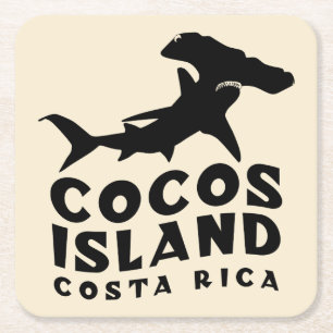 Dessous-de-verre Carré En Papier Cocos Island Costa Rica Hammerhead Shark Diving