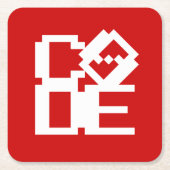 DESSOUS-DE-VERRE CARRÉ EN PAPIER CODE (Devant)