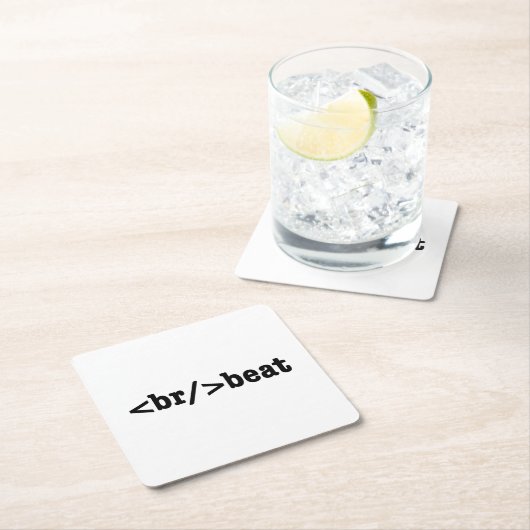 Dessous-de-verre Carré En Papier code HTML breakbeat (En situation)