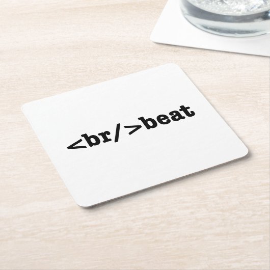 Dessous-de-verre Carré En Papier code HTML breakbeat (Incliné)
