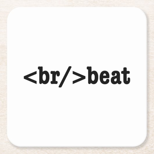 Dessous-de-verre Carré En Papier code HTML breakbeat (Devant)