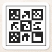 Dessous-de-verre Carré En Papier code qr (Devant)