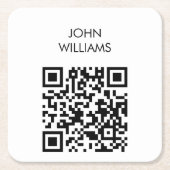Dessous-de-verre Carré En Papier Code QR d'ouverture d'exposition sur mesure (Devant)