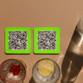 Dessous-de-verre Carré En Papier Code QR en vert fluorescent